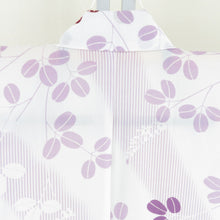 Load image into Gallery viewer, Fukumatsu -an summer kimono Yukata Keya Hagi -style white x purple bee collar polyester Washable casual summer height 168cm