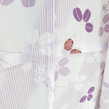 Load image into Gallery viewer, Fukumatsu -an summer kimono Yukata Keya Hagi -style white x purple bee collar polyester Washable casual summer height 168cm