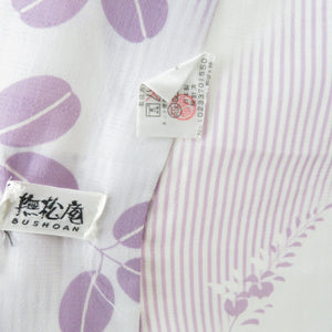 Fukumatsu -an summer kimono Yukata Keya Hagi -style white x purple bee collar polyester Washable casual summer height 168cm