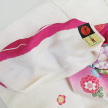 Load image into Gallery viewer, Kimono temporary picture wing uniform Kyouzen pure silk white red -purple dyeing flower sentence 様 様 様 様 掛 掛 掛 掛 掛 掛 着 着 着 着 着 京 京 京 京