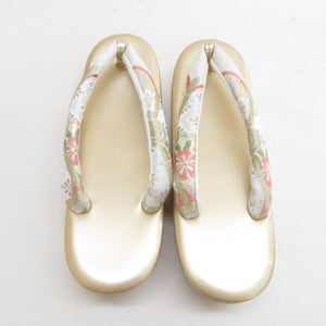 Sandals / bag sets for kimono Formal Otako white cherry blossom pattern 25.0cm enamel LL size