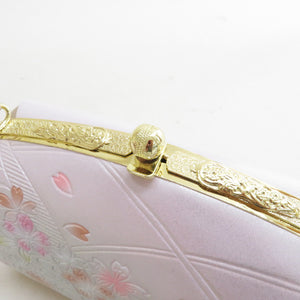 Sandals and bag set embossed fabric gold pink cherry blossom pattern 25.0cm LL size formal unused item