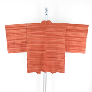 Haori Haori Set 3 Points Set Silk Red x Orange x Light yellow Kanako pattern x Striped pattern x Hexagonal flower pattern Court casual