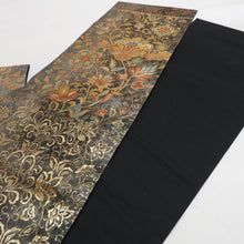 Load image into Gallery viewer, Back Obi Sora Sora Saikan Black Silver Gold Six Pattern Pure Silk Formal Kimono Winrow 460cm