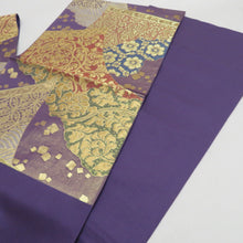 Load image into Gallery viewer, Kawashima Textile Salum Nishijin Ori Gold Gold Street Purple Gold Six -Pass Pattern Pure Silk Full Wear Formal Tailoring 440cm