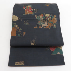 Nishijin Oriba Subasige Salon Kiya Taikiya Taiki Sil Sil Silk Landscape Wenty Dense Glay Six -Passed Casual Kimono Obi Length 432cm