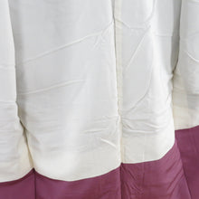 Load image into Gallery viewer, Tsumugi kimono stripes purple lined lined wide collar silk silk casual kimono tailor