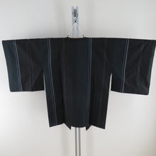 Load image into Gallery viewer, Kimono coat two part -part rain coat pure silk striped textbook black -tailored