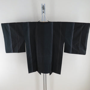 Kimono coat two part -part rain coat pure silk striped textbook black -tailored