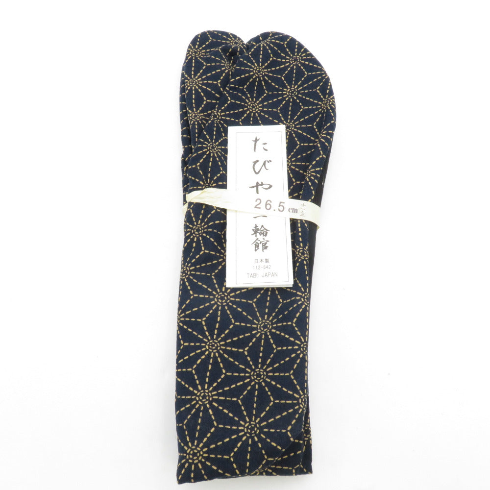 Pattern pattern tabi 26.5cm black blue hemp leaf pattern Black Japan Made in Japan 100 % cotton 4 pieces Men's tabi casual