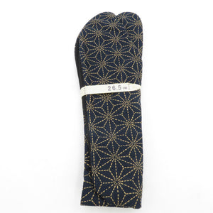 Pattern pattern tabi 26.5cm black blue hemp leaf pattern Black Japan Made in Japan 100 % cotton 4 pieces Men's tabi casual