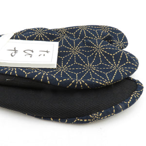 Pattern pattern tabi 26.5cm black blue hemp leaf pattern Black Japan Made in Japan 100 % cotton 4 pieces Men's tabi casual