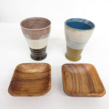 Load image into Gallery viewer, Glass GLAZE WORKS Glaze Works Pair Cup &amp; Tray Set Pair Tambler