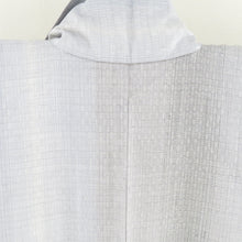 Load image into Gallery viewer, Tsumugi Kimono Yuki Tsumugi Stock Paper on Okushun Okushu flat weaving lined lined lined lined, striped, lattice blur pure silk pure silk pure gray gray Casual Casual height 167cm unused item