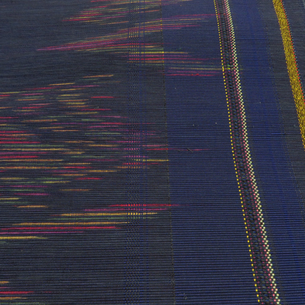 反物 本場奄美大島紬 名古屋帯用 正絹 全通柄 絣文様 証紙付 中村忠夫