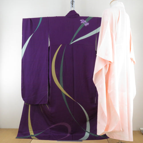 Kimono Naganjin Set Author Purple Yuri Yuri Lined Collectively Graduation Ceremony Formal Store 170cm