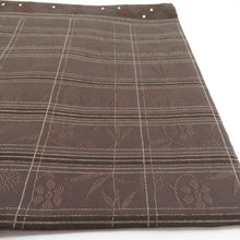 Load image into Gallery viewer, Back Obi Obi Shochiku Ume Plum Silk Pure Brown Six -Pattern