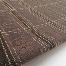 Load image into Gallery viewer, Back Obi Obi Shochiku Ume Plum Silk Pure Brown Six -Pattern