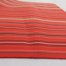 Load image into Gallery viewer, Hakata Ori Nagoya Silk Pure Silk Honorchizen Striped Pattern All Passish Passions Orange Eight Dimensions Tailored Kimono Obi Length 358cm