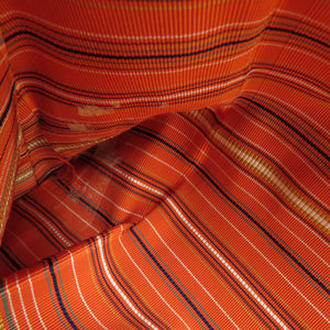 Hakata Ori Nagoya Silk Pure Silk Honorchizen Striped Pattern All Passish Passions Orange Eight Dimensions Tailored Kimono Obi Length 358cm