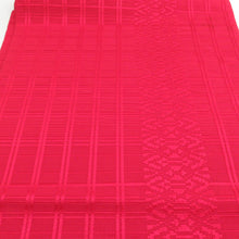 Load image into Gallery viewer, Hakata Ori Nagoya Obi Silk Pure Silk Contains Tsukuzen Lattice All Patterns All Patterns Red Colored Kimono Back Matsubiya Tailoring Length 354cm