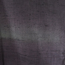 画像をギャラリービューアに読み込む, 紬 着物 正絹 単衣 紫ｘグレー ぼかし染め 横段調 広衿 カジュアル着物 仕立て上がり 身丈159cm 美品