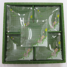 Load image into Gallery viewer, Tableware FANCY GLASS Fancy Glass Square Plate Set Gaps Gate Retro Flower Pattern Beauty