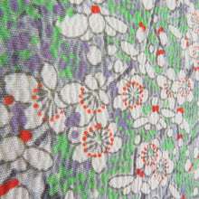 Load image into Gallery viewer, Komon Ume Mitsuru Lined Lined Collar White X Green Pure Silk Casual Kimono Size Light Tailored 149cm Beautiful goods