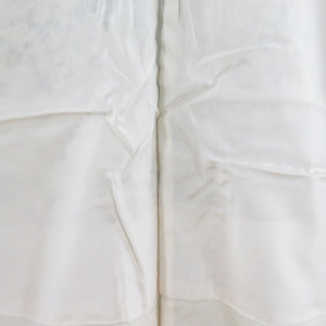 小紋 梅尽くし文様 袷 広衿 ホワイトｘグリーン 正絹 カジュアル着物 サイズ小さめ 仕立て上がり 身丈149cm 美品
