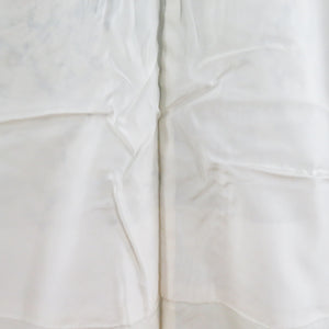 Komon Ume Mitsuru Lined Lined Collar White X Green Pure Silk Casual Kimono Size Lady Tailored 149cm Beautiful goods