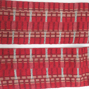 Half -width band half -width band band pongee Casual silk cotton vermilion x yellow cotton Japanese length 344cm beautiful goods