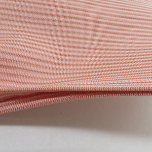 名古屋帯 正絹 絽 夏用 薄ピンク色 仕立て上がり 着物帯 長さ378cm 美品