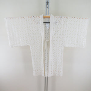 Haori Lace White Cotton Cotton Nylon Casual Haori Flower Pattern Kimono Course Kimono Beauty 92cm Beautiful goods