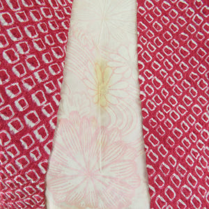 羽織 羽織セット 3点セット 正絹 絞り 赤色 植物文様ｘ青海波 和装コート カジュアル