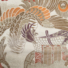 Load image into Gallery viewer, Round band antique phoenix pattern All handicapped gold x orange gold yarn x silver yarn Retro Meiji / Taisho romantic old kimono length 388cm