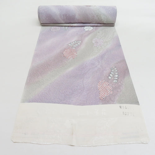 Reflection Pure silk Komon Komon cloth purple flower sentence Purden