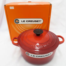 画像をギャラリービューアに読み込む, Le Creuset ル・クルーゼ 調理器具 COCOTTE RONDE ココット ロンド ホーロー鍋 両手鍋 チェリーレッド 18cm ほうろう IH対応 未使用品