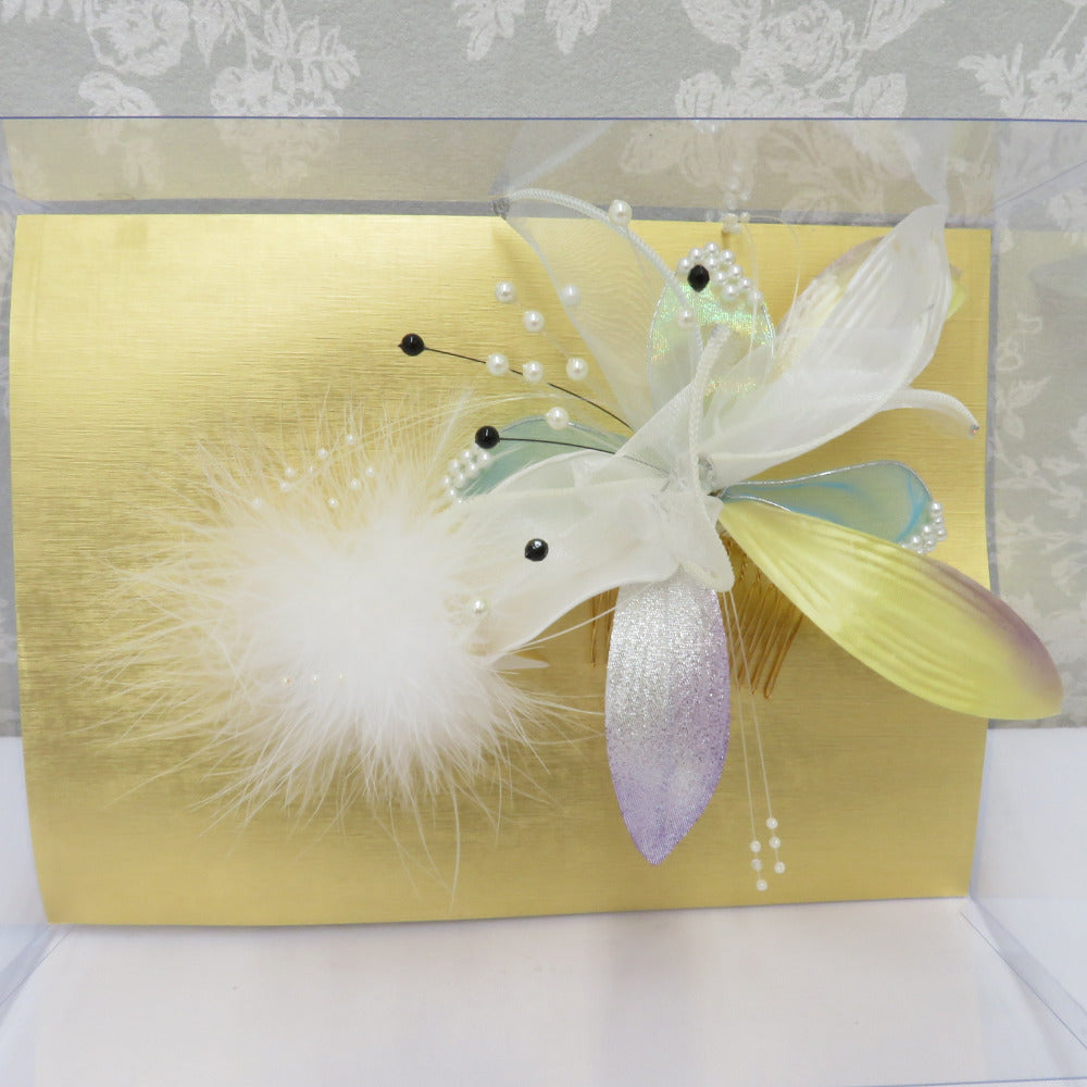 髪飾り・かんざし 振袖用 花 ホワイト×パステル 振袖 結婚式 