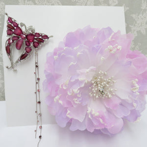 Beautiful goods for hair ornaments, fragments, large flowers, butterfly purple jewelry -based wedding party formal dresses