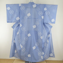Load image into Gallery viewer, Summer kimono Komon Komon Uniform Snow -ring Pattern Light Blue Bachi Collar Polyester Casual Summer Summer Power 150cm Beautiful goods