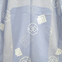 Load image into Gallery viewer, Summer kimono Komon Komon Uniform Snow -ring Pattern Light Blue Bachi Collar Polyester Casual Summer Summer Power 150cm Beautiful goods
