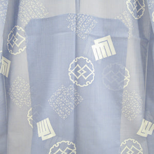 Summer kimono Komon Komon Uniform Snow -ring Pattern Light Blue Bachi Collar Polyester Casual Summer Summer Power 150cm Beautiful goods