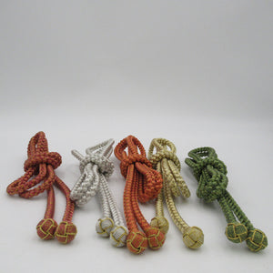 Obi tightening silk 5 -piece set Red x Orange x Green x Golden x Ginmaru -gumi Kumimo Himo Kimi Kimono Kimono accessory