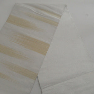 袋帯 綴れ織 霧柄 正絹 金糸銀糸 ゴールドｘシルバー お太鼓柄 正絹 フォーマル 仕立て上がり 着物帯 長さ440cm