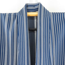 Load image into Gallery viewer, Komon Tokuchicho Akashi Akashi Chimi Vertical Striped Pure Blue Blue Blue X -gray Women&#39;s Summer Tailoring Light 154cm