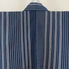 Load image into Gallery viewer, Komon Tokuchicho Akashi Akashi Chimi Vertical Striped Pure Blue Blue Blue X -gray Women&#39;s Summer Tailoring Light 154cm