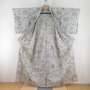 Tsumugi Kimono Kimono Pure Silk Backage X Blue Bee Collar Casual Kimono Slowly Tailor 155cm