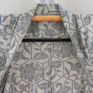 Tsumugi Kimono Kimono Pure Silk Backage X Blue Bee Collar Casual Kimono Slowly Tailor 155cm