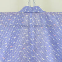 Load image into Gallery viewer, Summer kimono single garlic Polyester Washable kimono For summer feathers, striped stripes light purple x white bee collar tailored 165cm