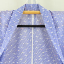 Load image into Gallery viewer, Summer kimono single garlic Polyester Washable kimono For summer feathers, striped stripes light purple x white bee collar tailored 165cm